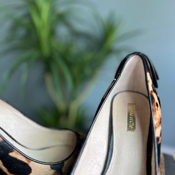 Louise et Cie Cow Hair Leather Heel Bow Size 10 - Picture 7 of 9